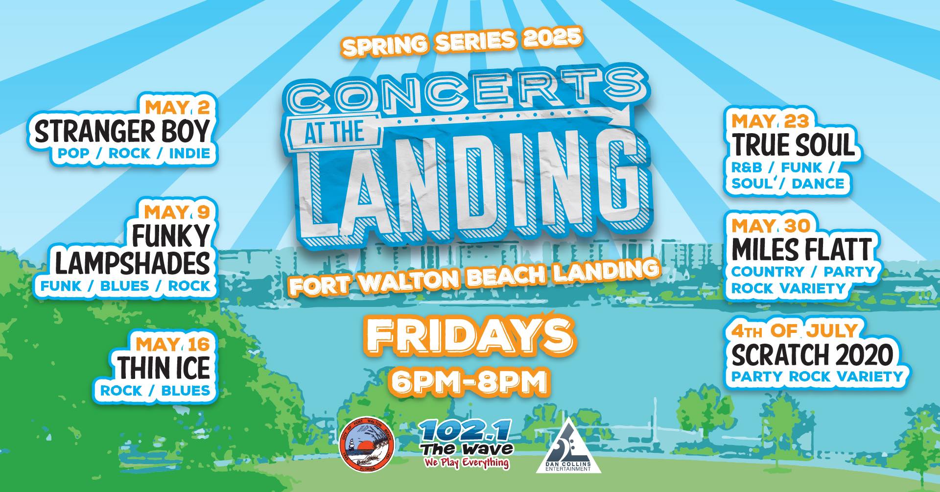 The Spring Series lineup for Concerts at The Landing in Fort Walton Beach.