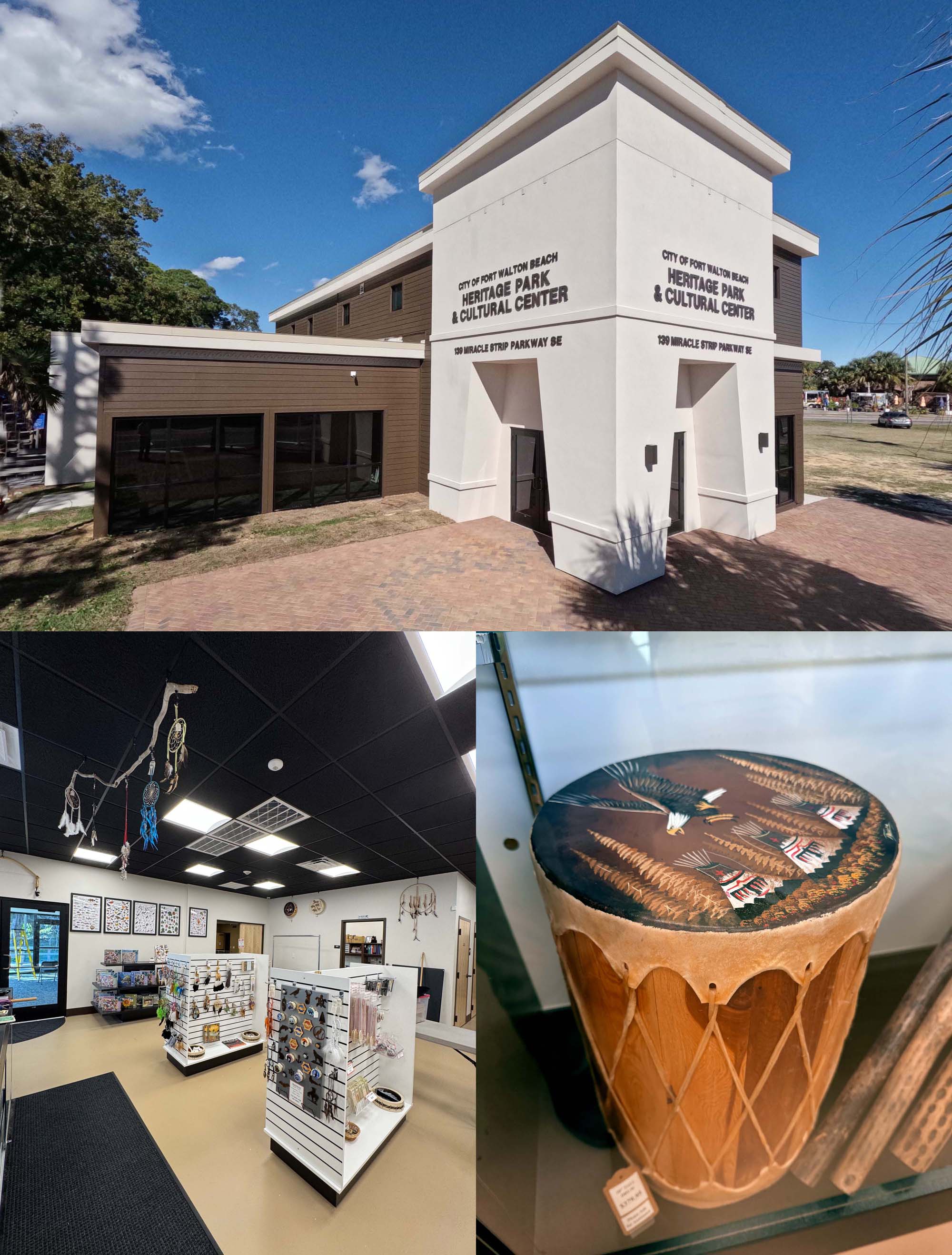Photos of the Fort Walton Beach Indian Temple Mound Museum.